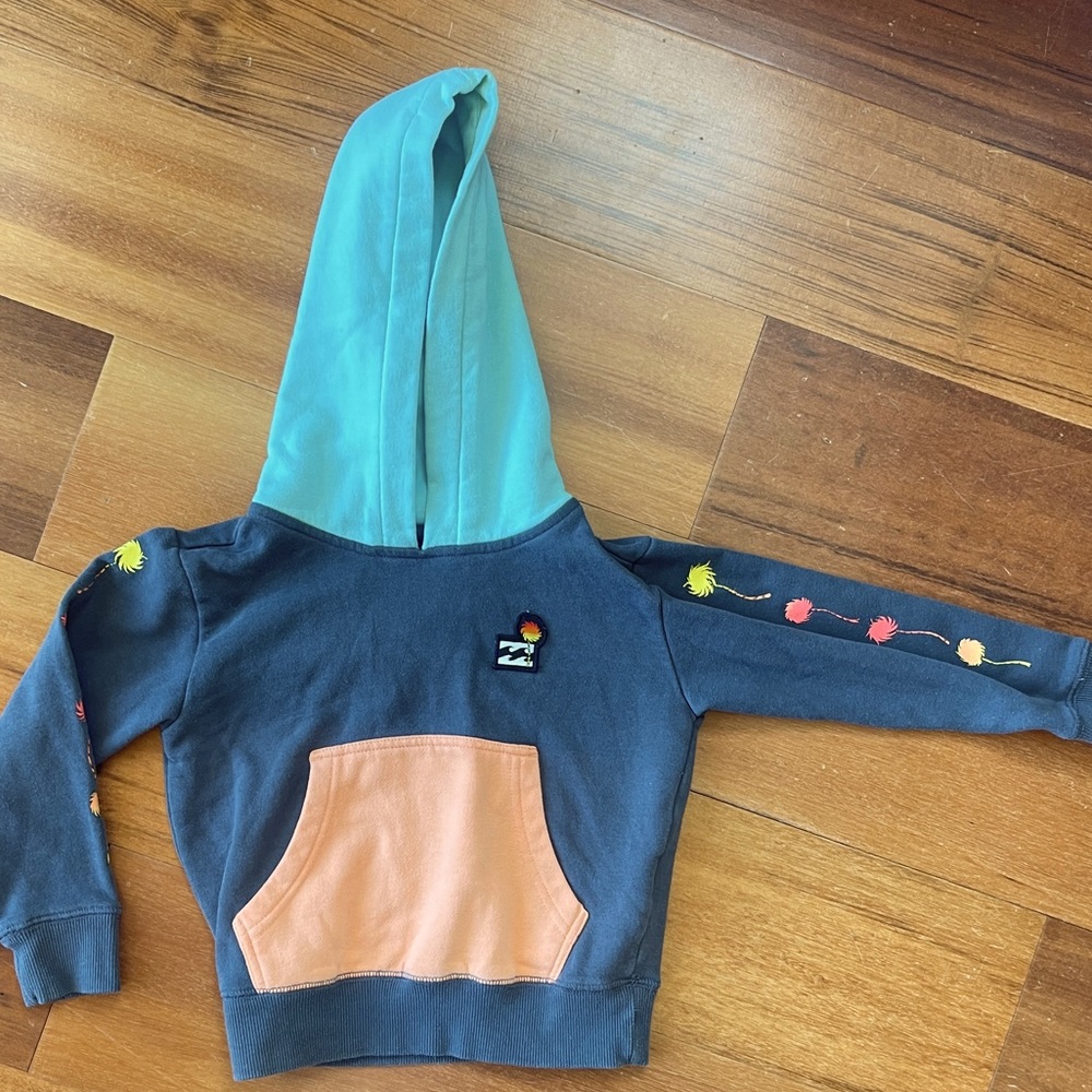 Billabong Kids Blue and Gray Hoodie Dr.Seuss